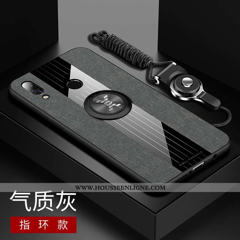 Étui Huawei P Smart+ Tendance Fluide Doux Téléphone Portable Silicone Tout Compris Tissu Bleu