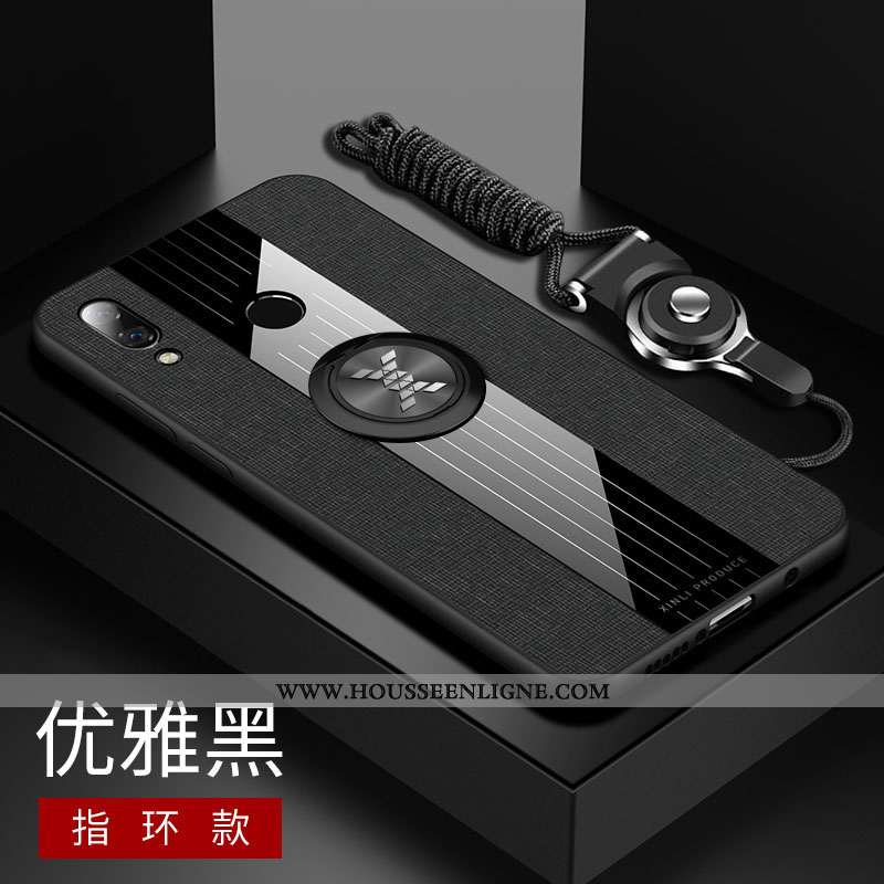 Étui Huawei P Smart+ Tendance Fluide Doux Téléphone Portable Silicone Tout Compris Tissu Bleu