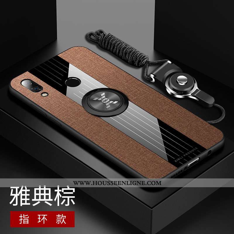 Étui Huawei P Smart+ Tendance Fluide Doux Téléphone Portable Silicone Tout Compris Tissu Bleu