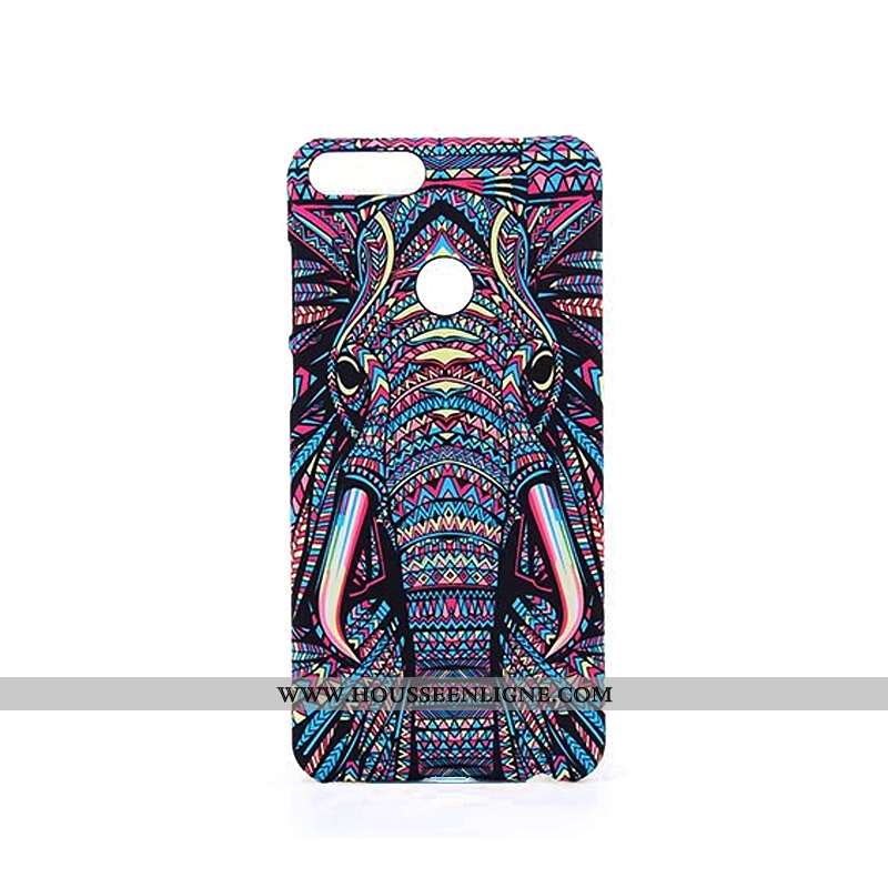 Étui Huawei P Smart Tendance Protection Coque Dessin Animé Peinture Gaufrage Bleu