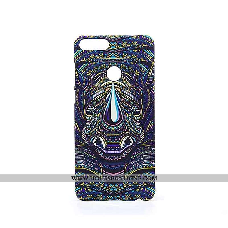 Étui Huawei P Smart Tendance Protection Coque Dessin Animé Peinture Gaufrage Bleu