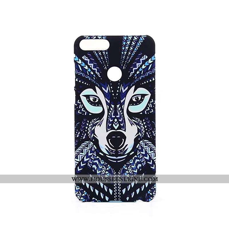 Étui Huawei P Smart Tendance Protection Coque Dessin Animé Peinture Gaufrage Bleu