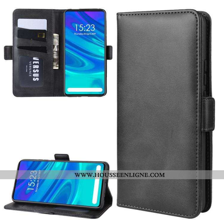 Étui Huawei P Smart Z Portefeuille Modèle Fleurie Coque Téléphone Portable Bovins Noir