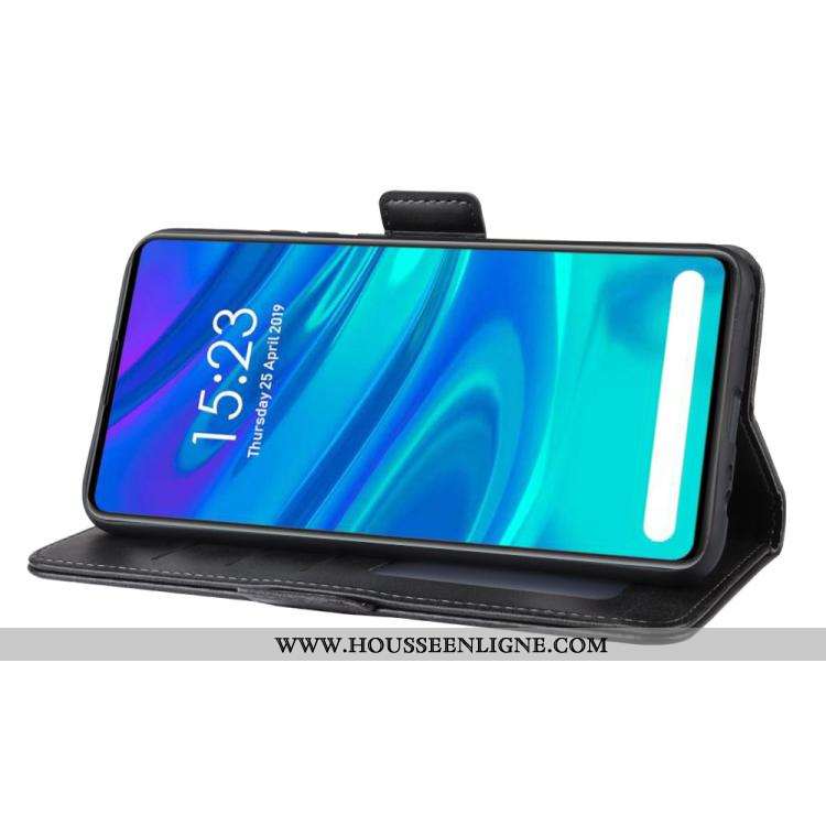 Étui Huawei P Smart Z Portefeuille Modèle Fleurie Coque Téléphone Portable Bovins Noir