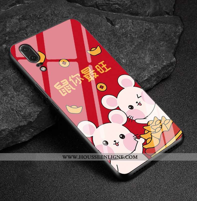Étui Huawei P20 Cuir Véritable Fluide Doux Téléphone Portable Nouveau Protection Coque Richesse Roug