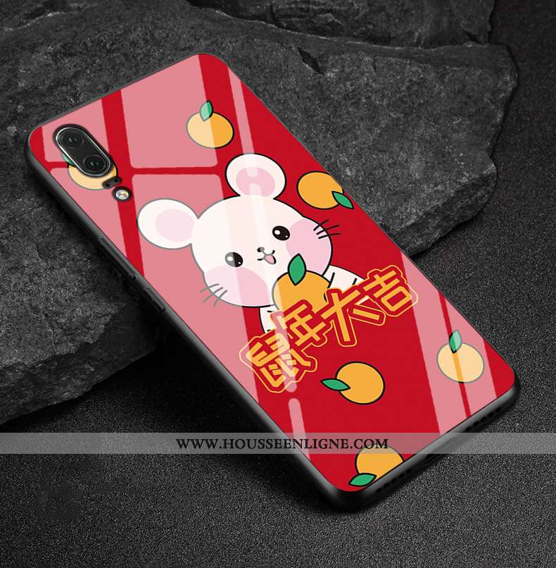 Étui Huawei P20 Cuir Véritable Fluide Doux Téléphone Portable Nouveau Protection Coque Richesse Roug