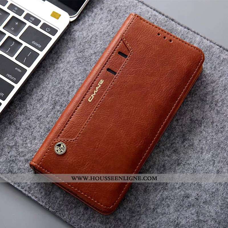 Étui Huawei P20 Cuir Véritable Protection Téléphone Portable Housse Incassable Carte Rouge