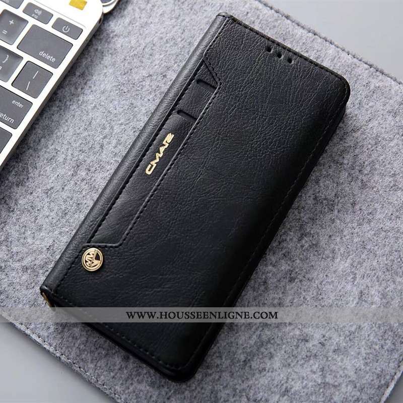 Étui Huawei P20 Cuir Véritable Protection Téléphone Portable Housse Incassable Carte Rouge