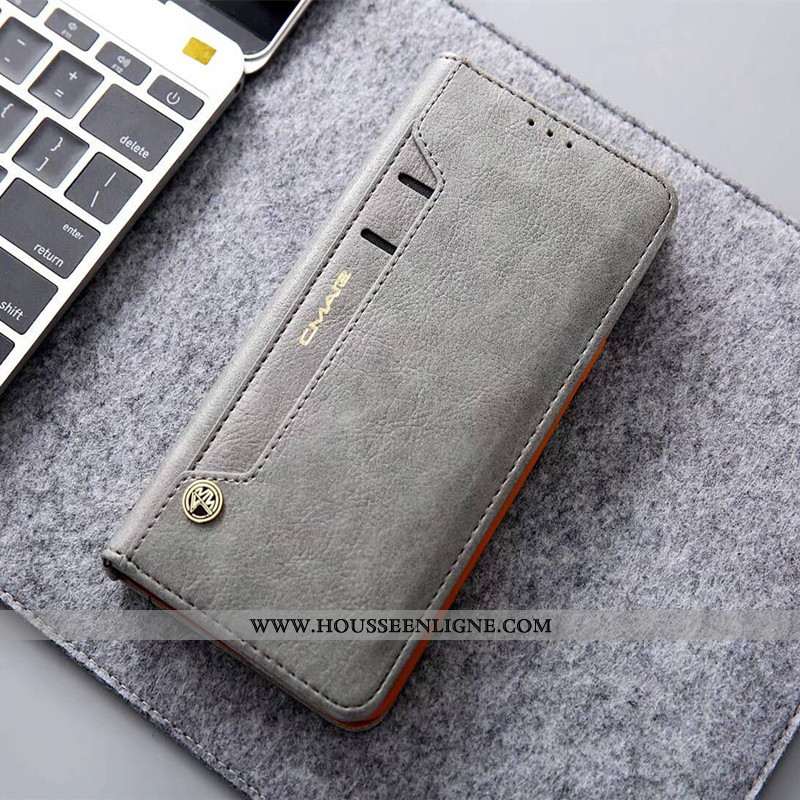 Étui Huawei P20 Cuir Véritable Protection Téléphone Portable Housse Incassable Carte Rouge