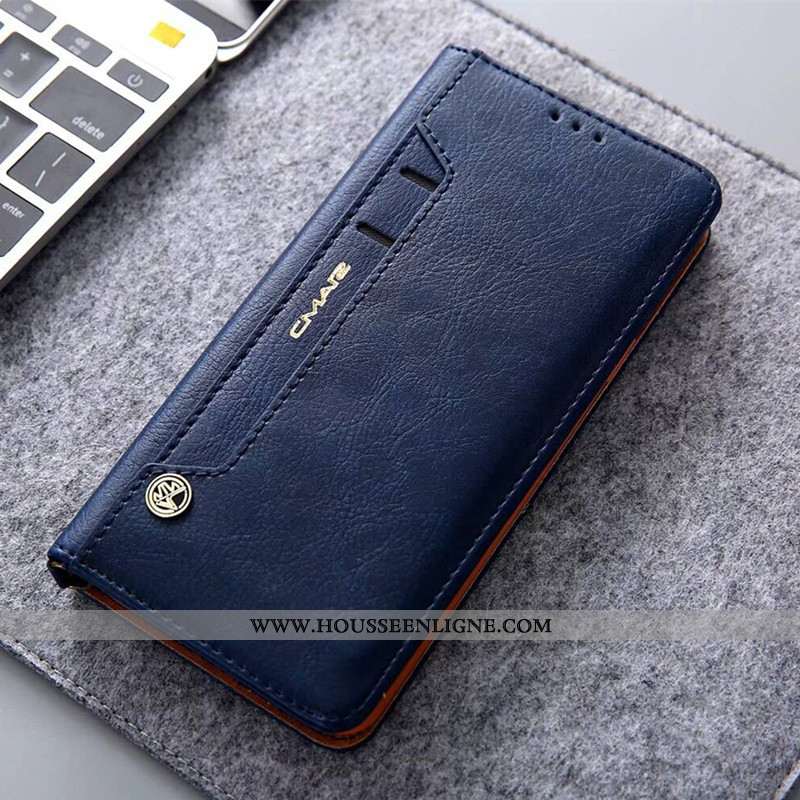 Étui Huawei P20 Cuir Véritable Protection Téléphone Portable Housse Incassable Carte Rouge