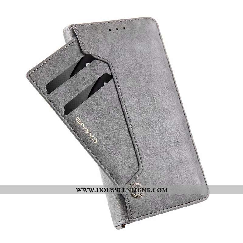 Étui Huawei P20 Cuir Véritable Protection Téléphone Portable Housse Incassable Carte Rouge