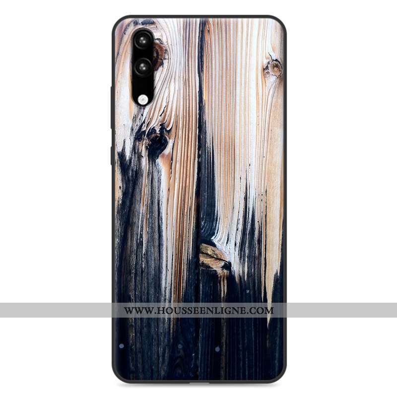 Étui Huawei P20 Délavé En Daim Tendance Protection Tout Compris Coque Incassable Blanche