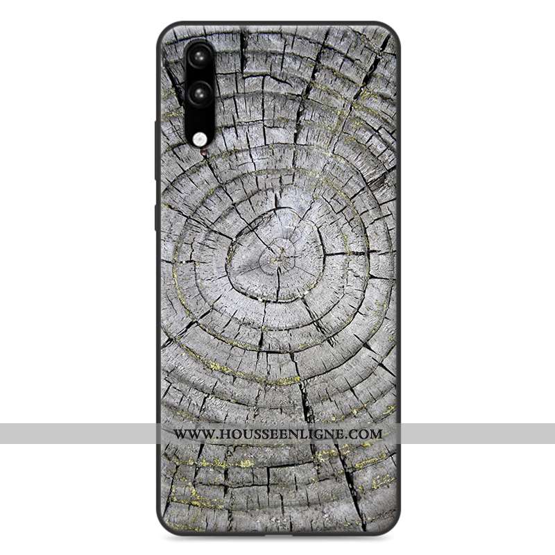 Étui Huawei P20 Délavé En Daim Tendance Protection Tout Compris Coque Incassable Blanche
