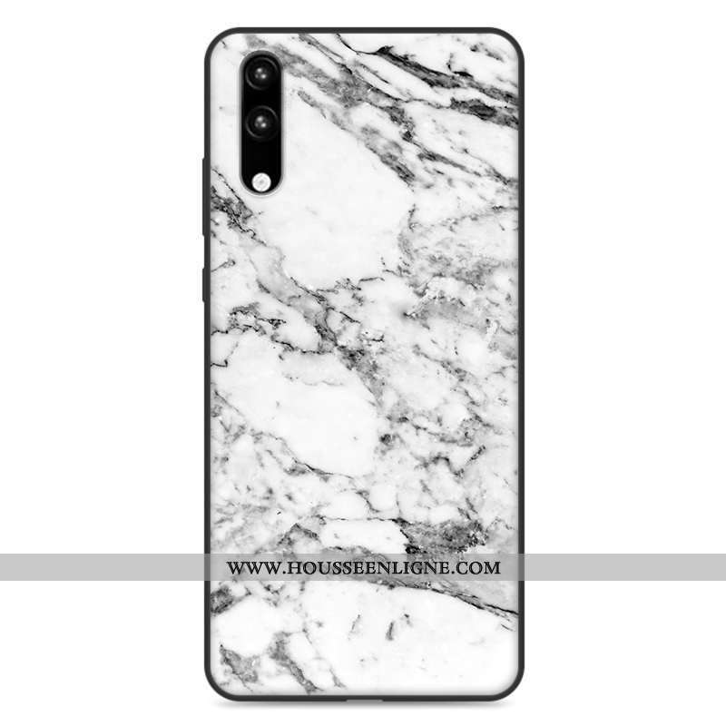 Étui Huawei P20 Délavé En Daim Tendance Protection Tout Compris Coque Incassable Blanche