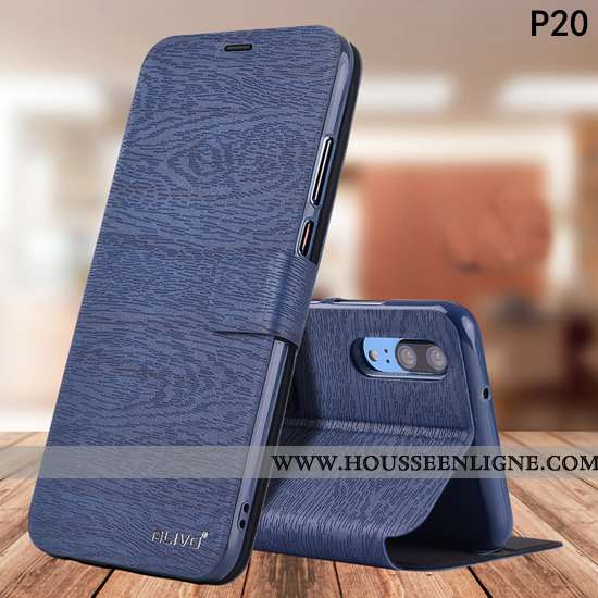 Étui Huawei P20 Fluide Doux Silicone Tout Compris Housse Incassable Protection Bleu Foncé