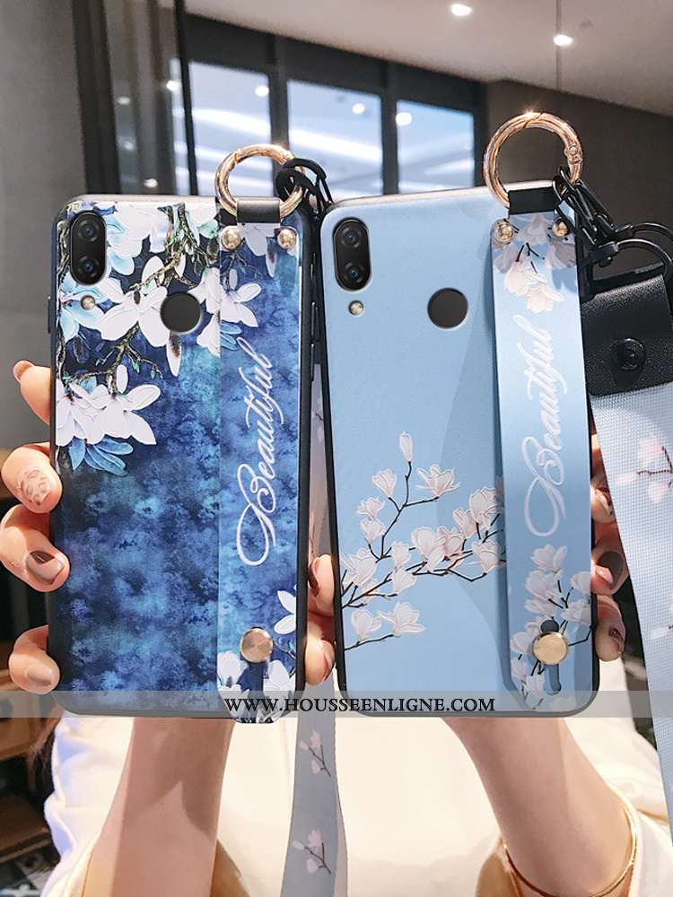 Étui Huawei P20 Lite Créatif Gaufrage Protection Bleu Incassable Silicone