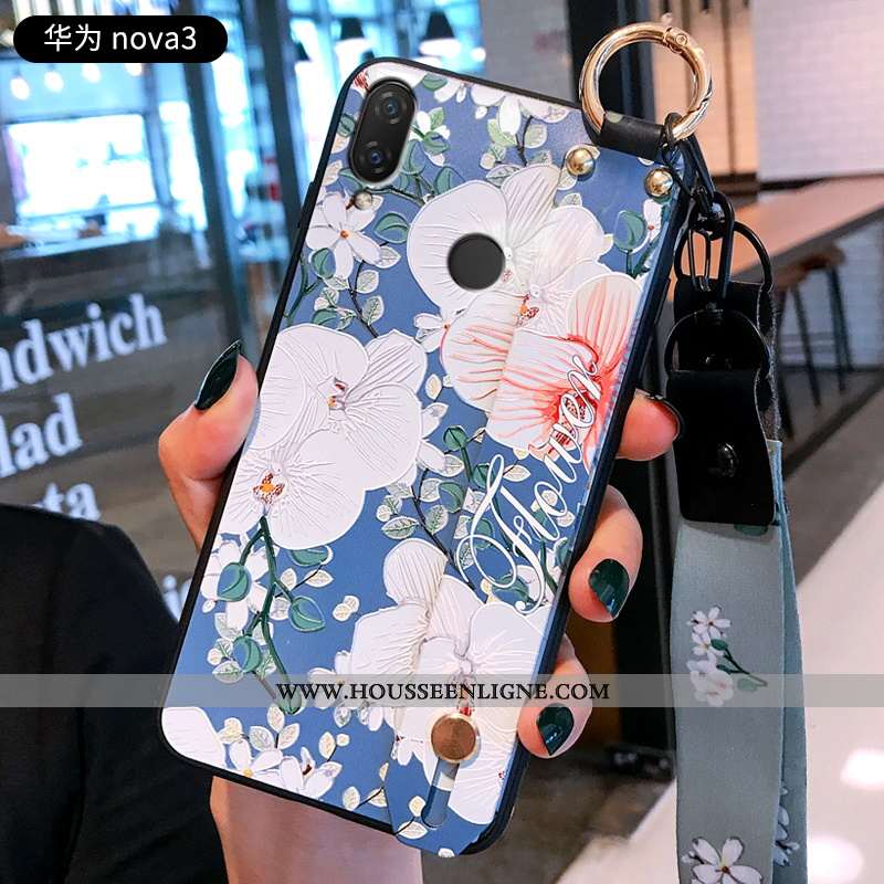 Étui Huawei P20 Lite Créatif Gaufrage Protection Bleu Incassable Silicone