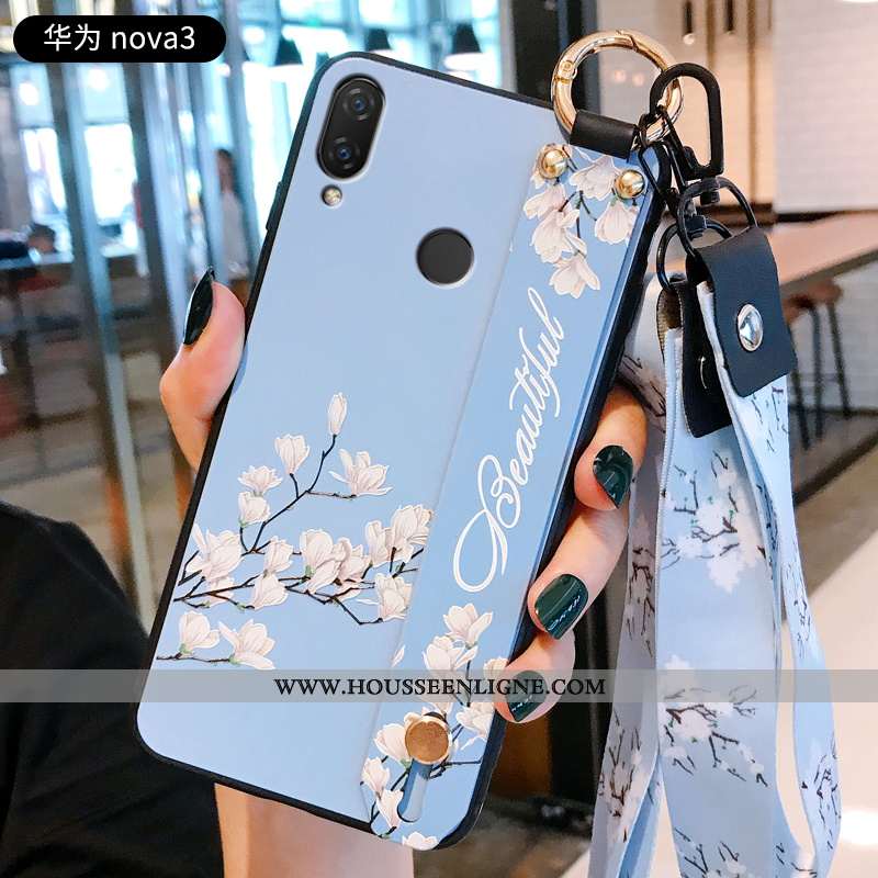 Étui Huawei P20 Lite Créatif Gaufrage Protection Bleu Incassable Silicone