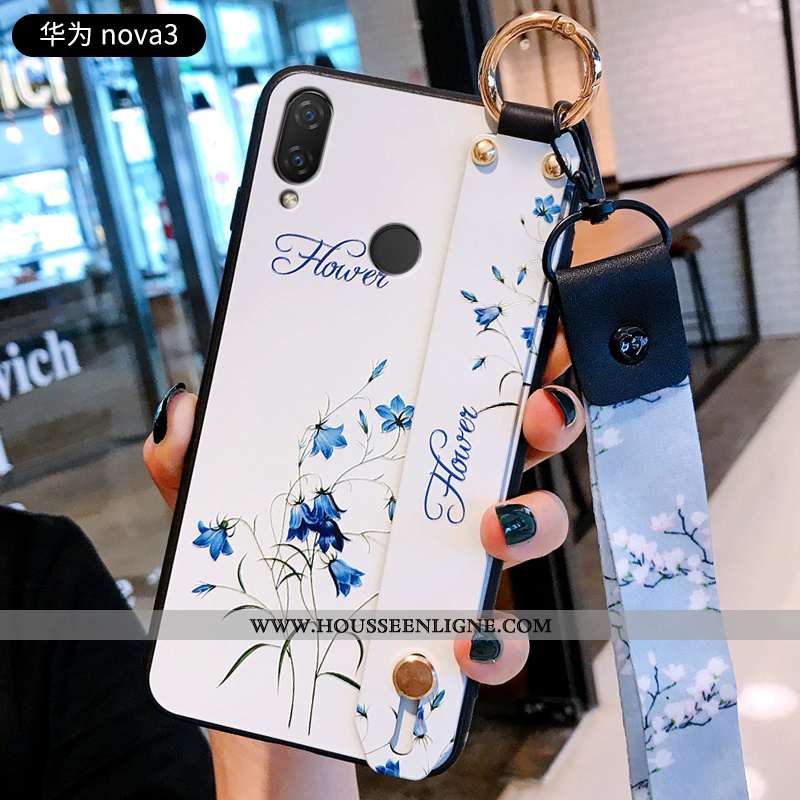 Étui Huawei P20 Lite Créatif Gaufrage Protection Bleu Incassable Silicone