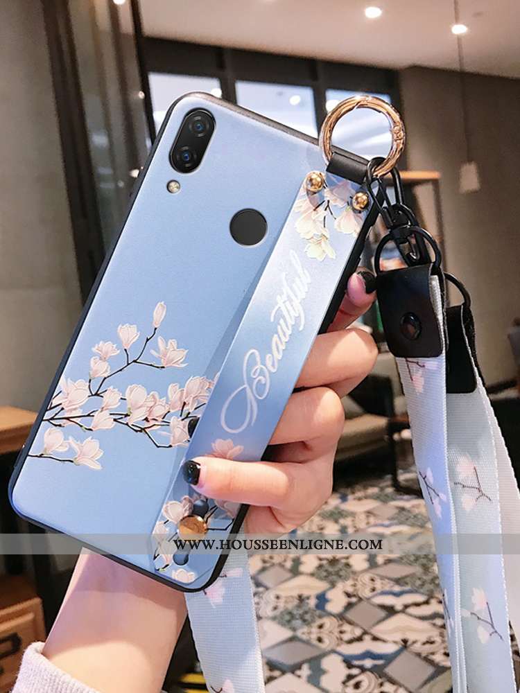 Étui Huawei P20 Lite Créatif Gaufrage Protection Bleu Incassable Silicone