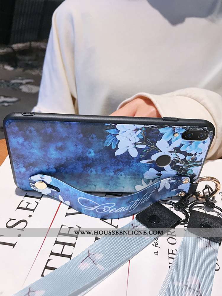 Étui Huawei P20 Lite Créatif Gaufrage Protection Bleu Incassable Silicone