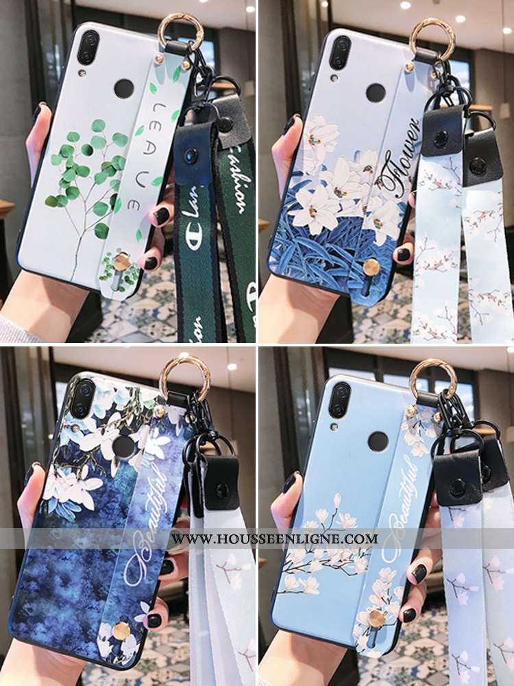 Étui Huawei P20 Lite Créatif Gaufrage Protection Bleu Incassable Silicone