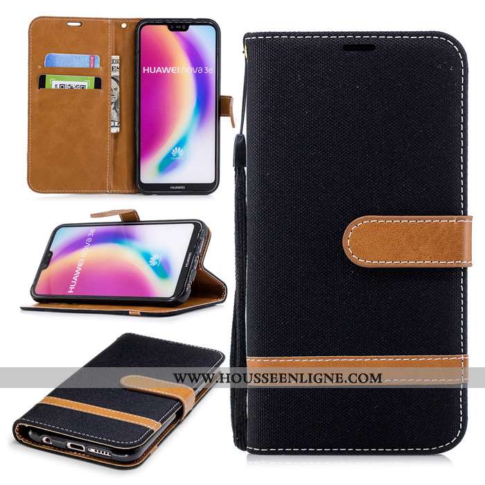 Étui Huawei P20 Lite Cuir Protection Clamshell Rouge Téléphone Portable Incassable