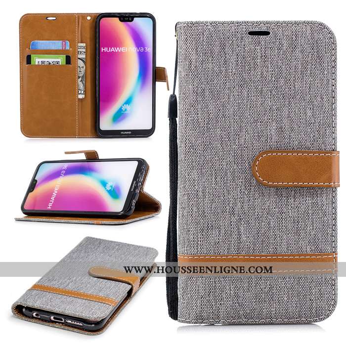 Étui Huawei P20 Lite Cuir Protection Clamshell Rouge Téléphone Portable Incassable