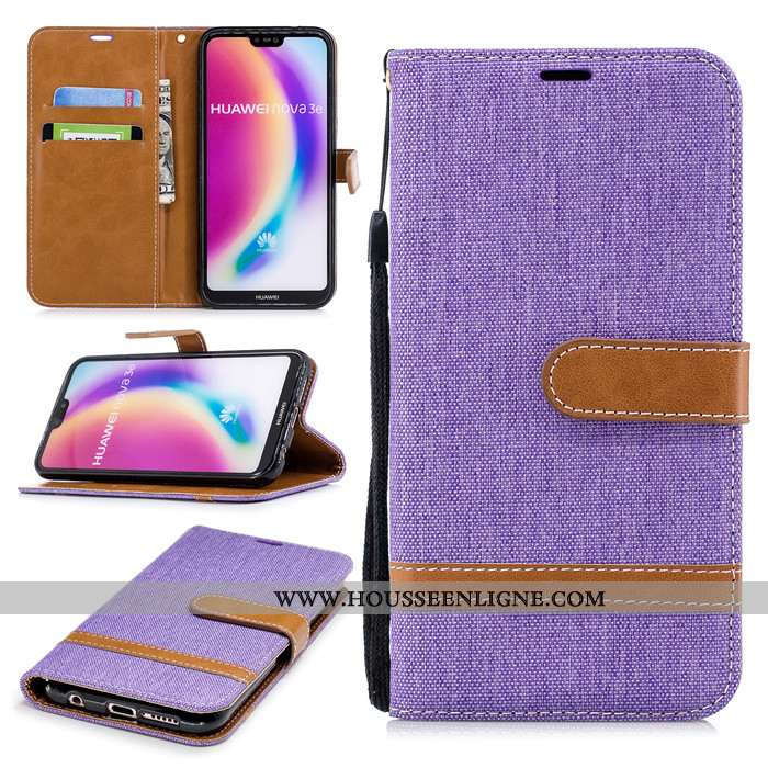 Étui Huawei P20 Lite Cuir Protection Clamshell Rouge Téléphone Portable Incassable