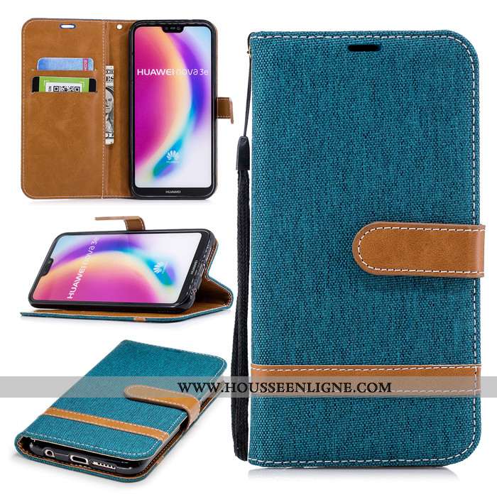 Étui Huawei P20 Lite Cuir Protection Clamshell Rouge Téléphone Portable Incassable