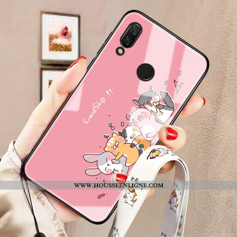 Étui Huawei P20 Lite Mode Protection Verre Dessin Animé Téléphone Portable Tendance Personnalité Ros