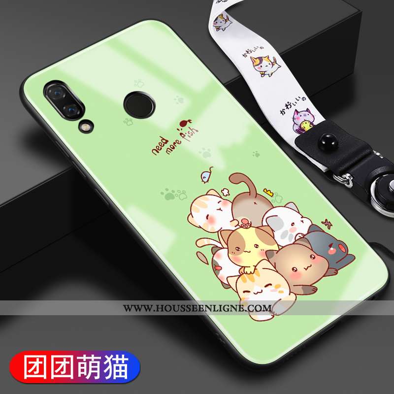 Étui Huawei P20 Lite Mode Protection Verre Dessin Animé Téléphone Portable Tendance Personnalité Ros