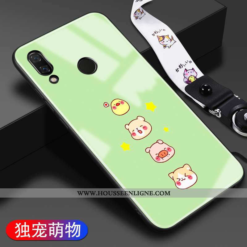 Étui Huawei P20 Lite Mode Protection Verre Dessin Animé Téléphone Portable Tendance Personnalité Ros