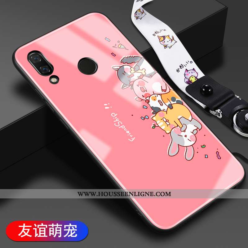 Étui Huawei P20 Lite Mode Protection Verre Dessin Animé Téléphone Portable Tendance Personnalité Ros