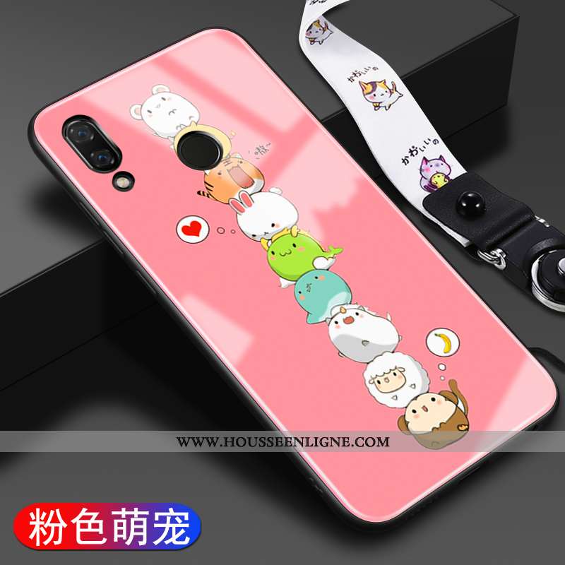 Étui Huawei P20 Lite Mode Protection Verre Dessin Animé Téléphone Portable Tendance Personnalité Ros