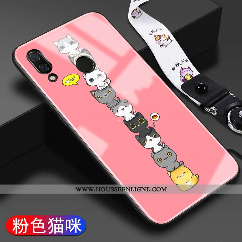 Étui Huawei P20 Lite Mode Protection Verre Dessin Animé Téléphone Portable Tendance Personnalité Ros