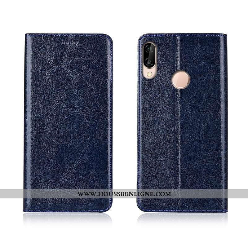 Étui Huawei P20 Lite Modèle Fleurie Fluide Doux Cuir Véritable Nouveau Téléphone Portable Silicone I