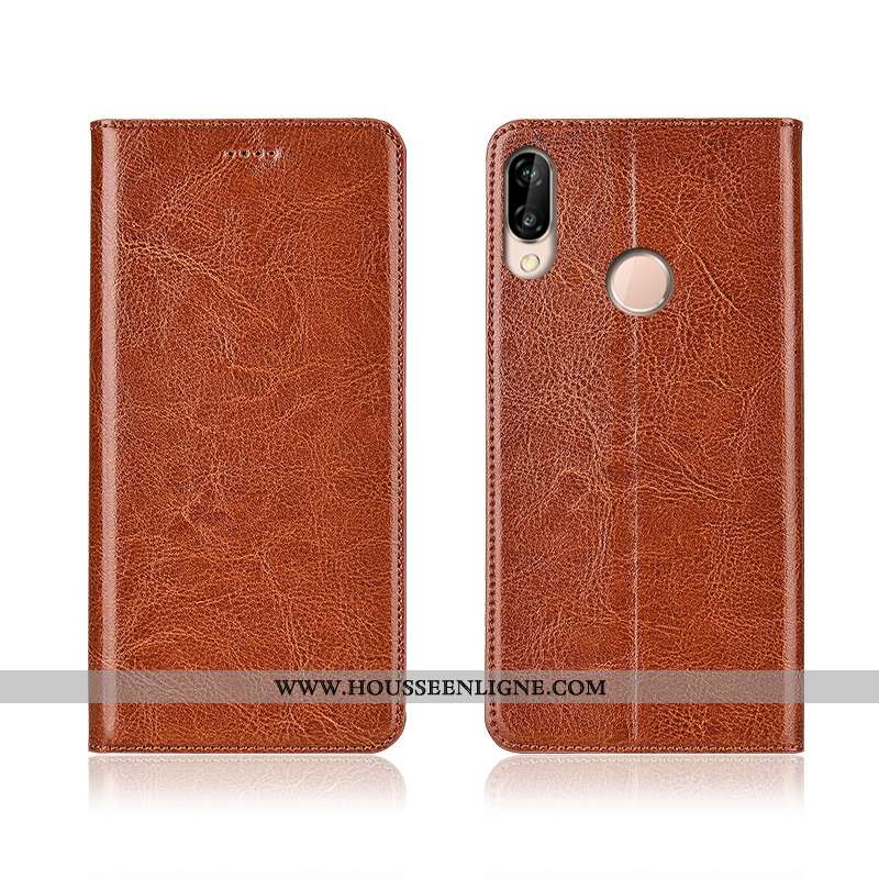 Étui Huawei P20 Lite Modèle Fleurie Fluide Doux Cuir Véritable Nouveau Téléphone Portable Silicone I