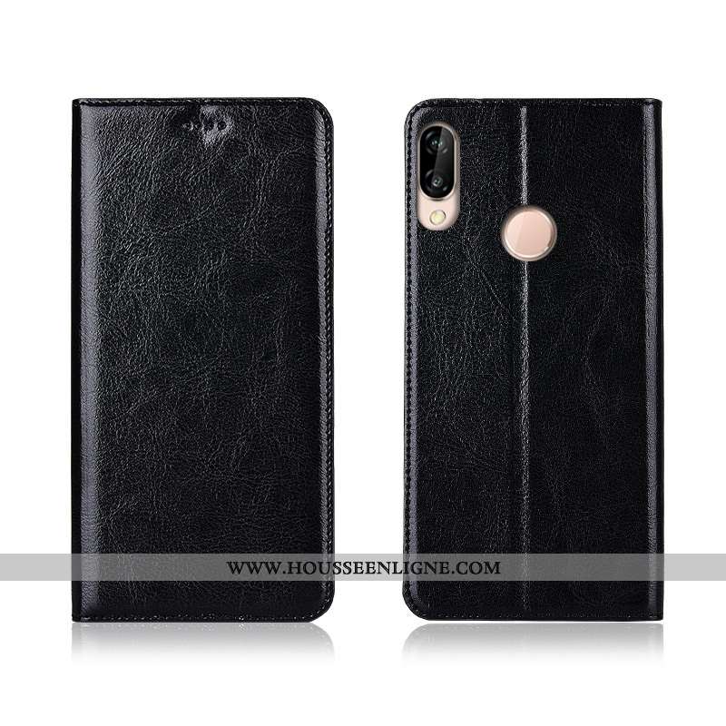 Étui Huawei P20 Lite Modèle Fleurie Fluide Doux Cuir Véritable Nouveau Téléphone Portable Silicone I