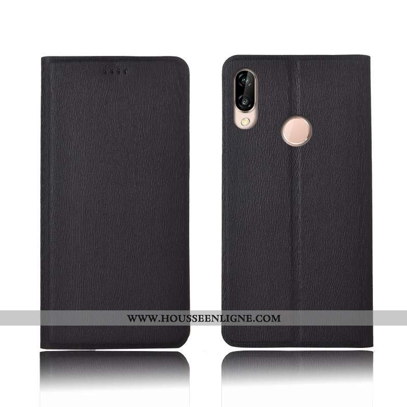 Étui Huawei P20 Lite Protection Cuir Coque Incassable Modèle Fleurie Téléphone Portable Marron