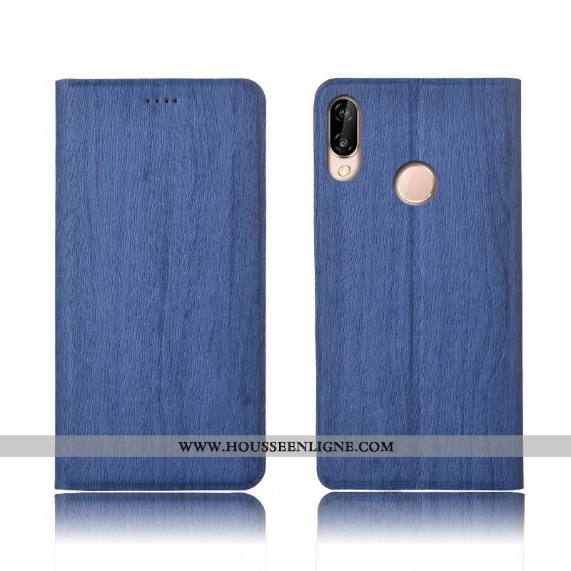 Étui Huawei P20 Lite Protection Cuir Coque Incassable Modèle Fleurie Téléphone Portable Marron