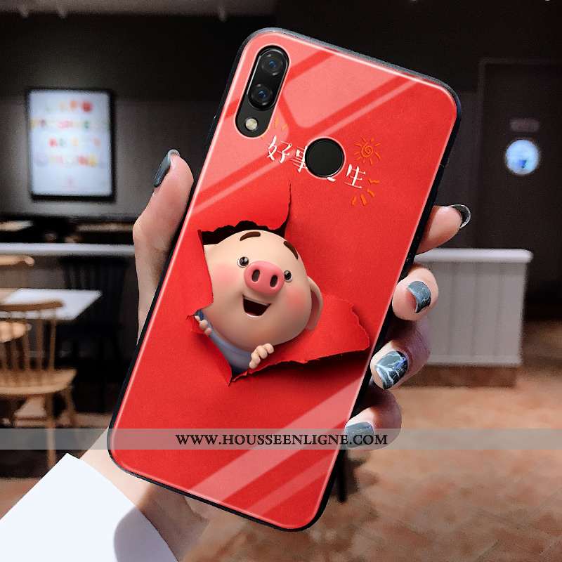 Étui Huawei P20 Lite Verre Personnalité Tout Compris Légère Petit Net Rouge Protection Blanche