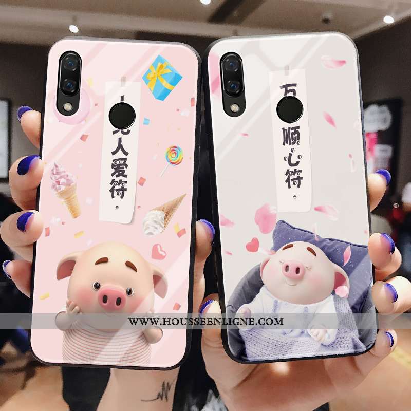 Étui Huawei P20 Lite Verre Personnalité Tout Compris Légère Petit Net Rouge Protection Blanche