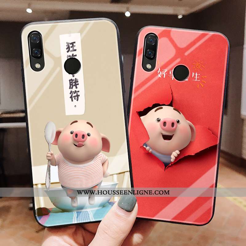 Étui Huawei P20 Lite Verre Personnalité Tout Compris Légère Petit Net Rouge Protection Blanche