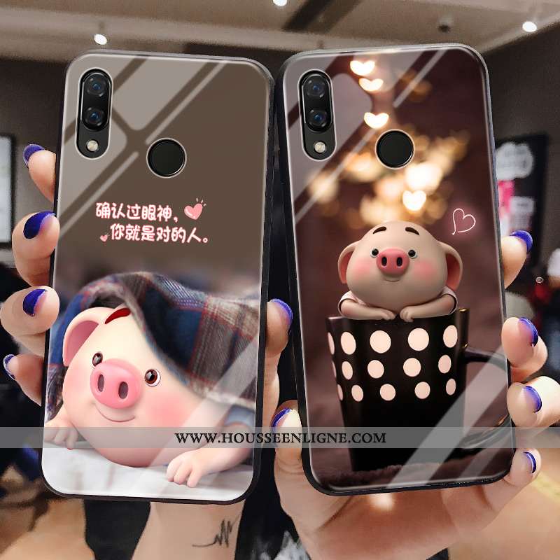 Étui Huawei P20 Lite Verre Personnalité Tout Compris Légère Petit Net Rouge Protection Blanche