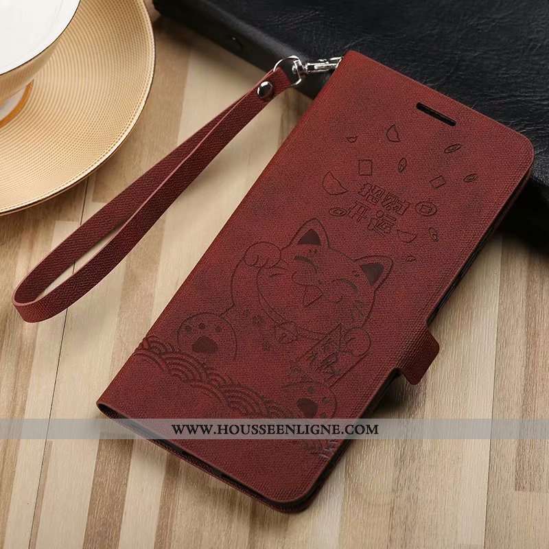 Étui Huawei P20 Portefeuille Cuir Incassable Carte Coque Housse Téléphone Portable Marron