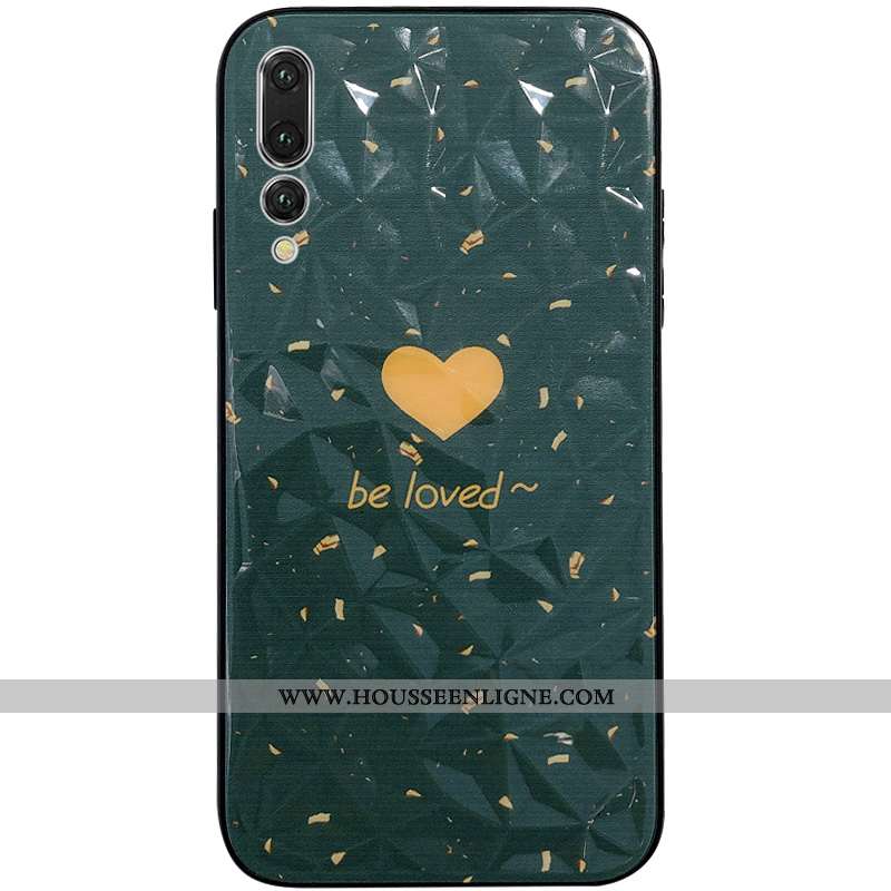 Étui Huawei P20 Pro Charmant Modèle Fleurie Mode Coque Net Rouge Peinture Tout Compris Verte