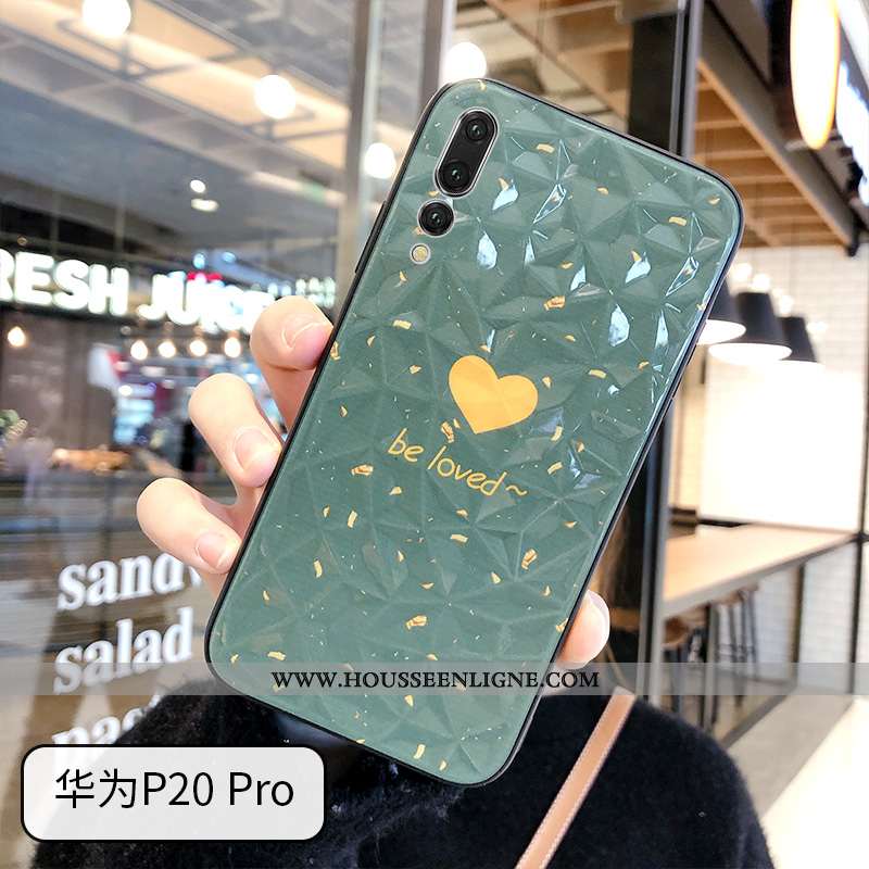 Étui Huawei P20 Pro Charmant Modèle Fleurie Mode Coque Net Rouge Peinture Tout Compris Verte