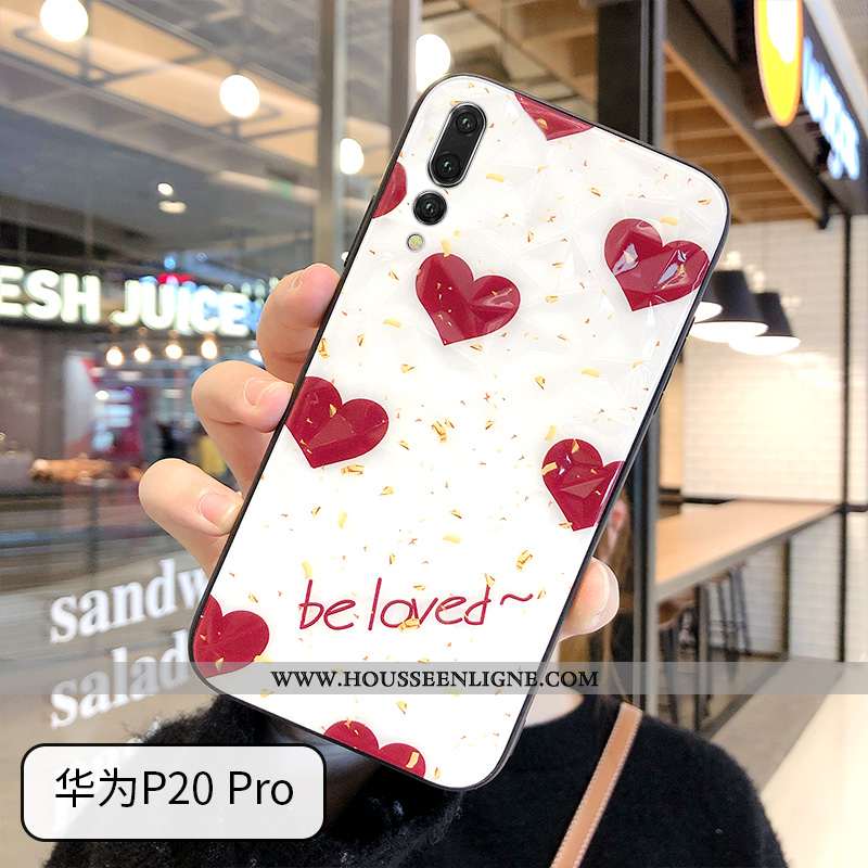 Étui Huawei P20 Pro Charmant Modèle Fleurie Mode Coque Net Rouge Peinture Tout Compris Verte