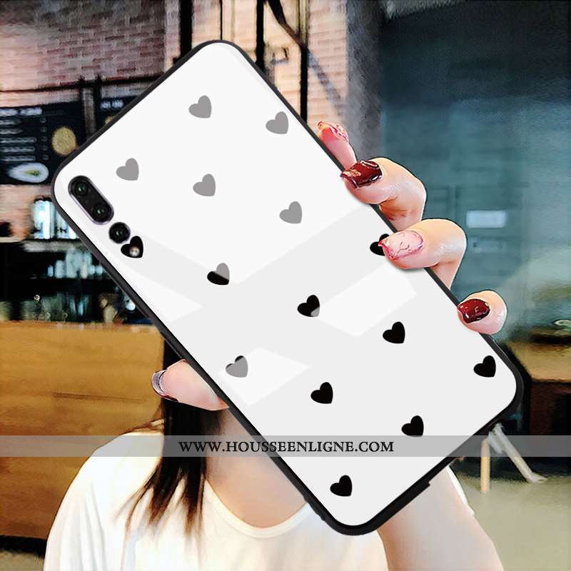 Étui Huawei P20 Pro Créatif Protection Noir Téléphone Portable Miroir Verre